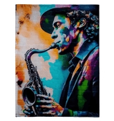 Gettin' Funky On Sax Sherpa Blanket - Beyond T-shirts